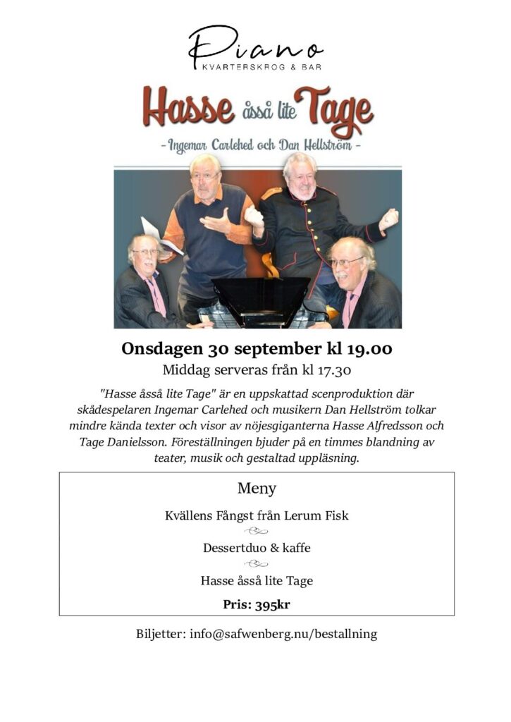 Hasse åsså lite Tage 30/9